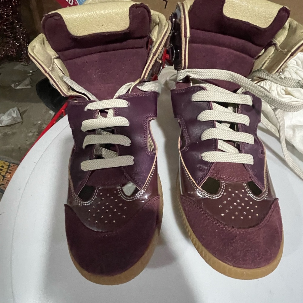 MAISON MARTIN MARGIELA LINE 22 $695 CUT OUT HIGH TOP SNEAKERS NIB 37 7